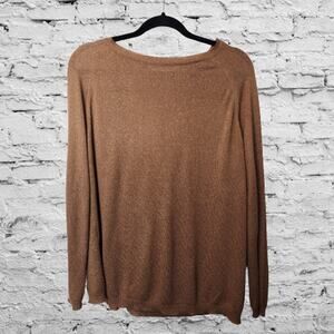 ZARAKNIT Gold Metallic Lightweight Tunic Sweater Medium